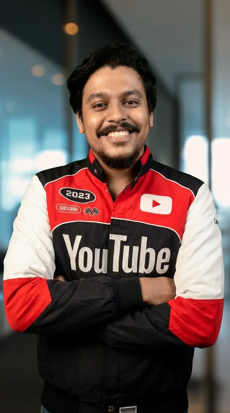 Varun Pandey in a YouTube jacket